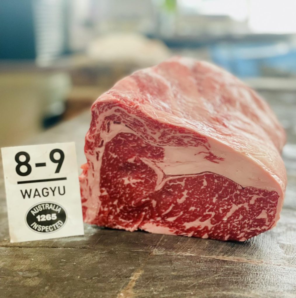 Whole Wagyu Scotch Fillet with a marble core 8-9